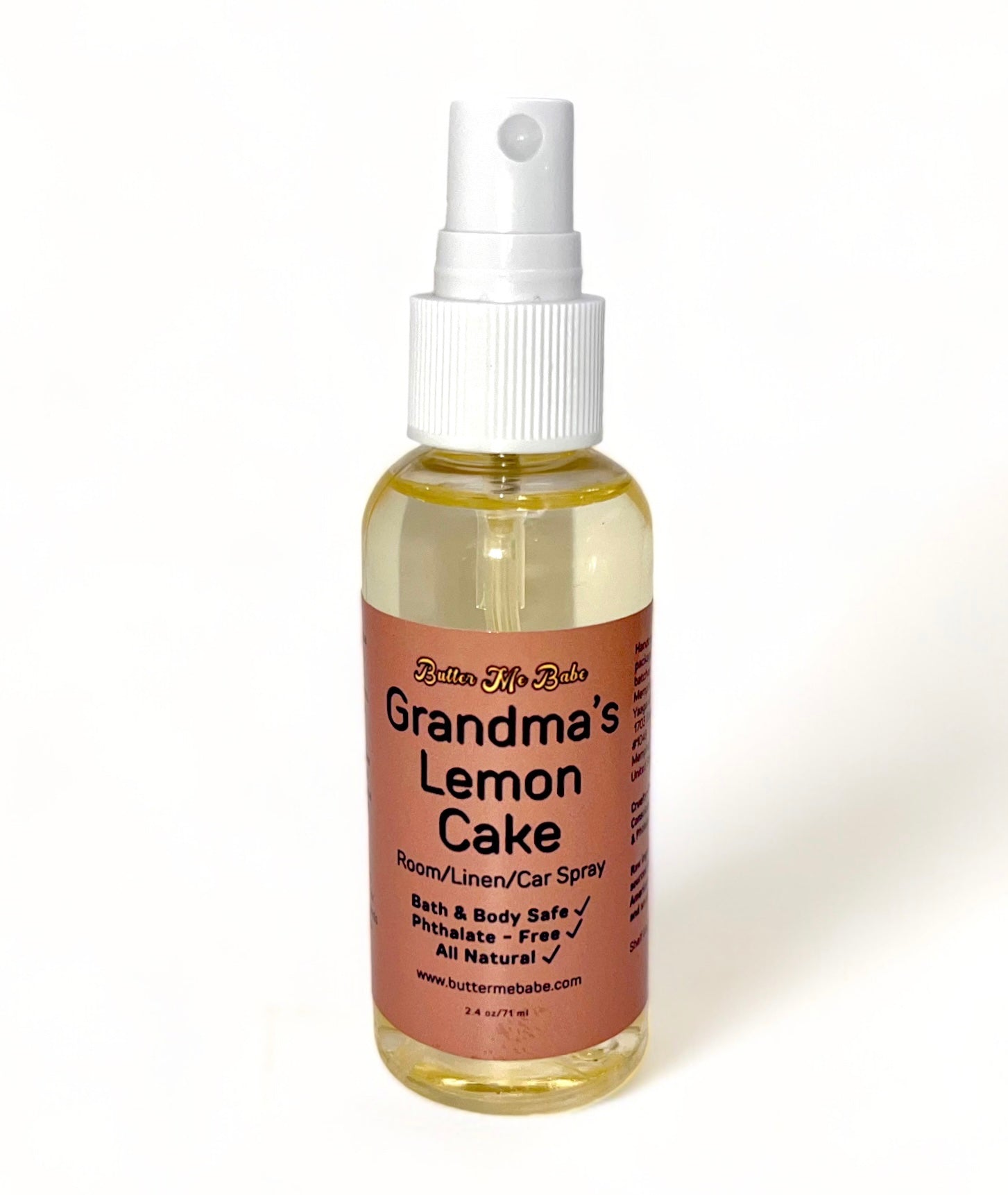 Grandma's Lemon Cake Room/Linen Spray (Natural - Water based)